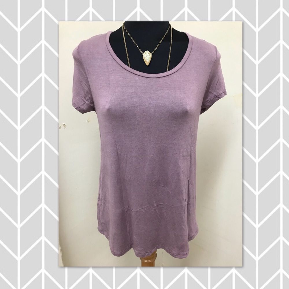 Purple scoop neck tee